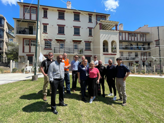Ways Terrace, Pyrmont — We Build Australia and partner team group photo on the grass terrace at completion