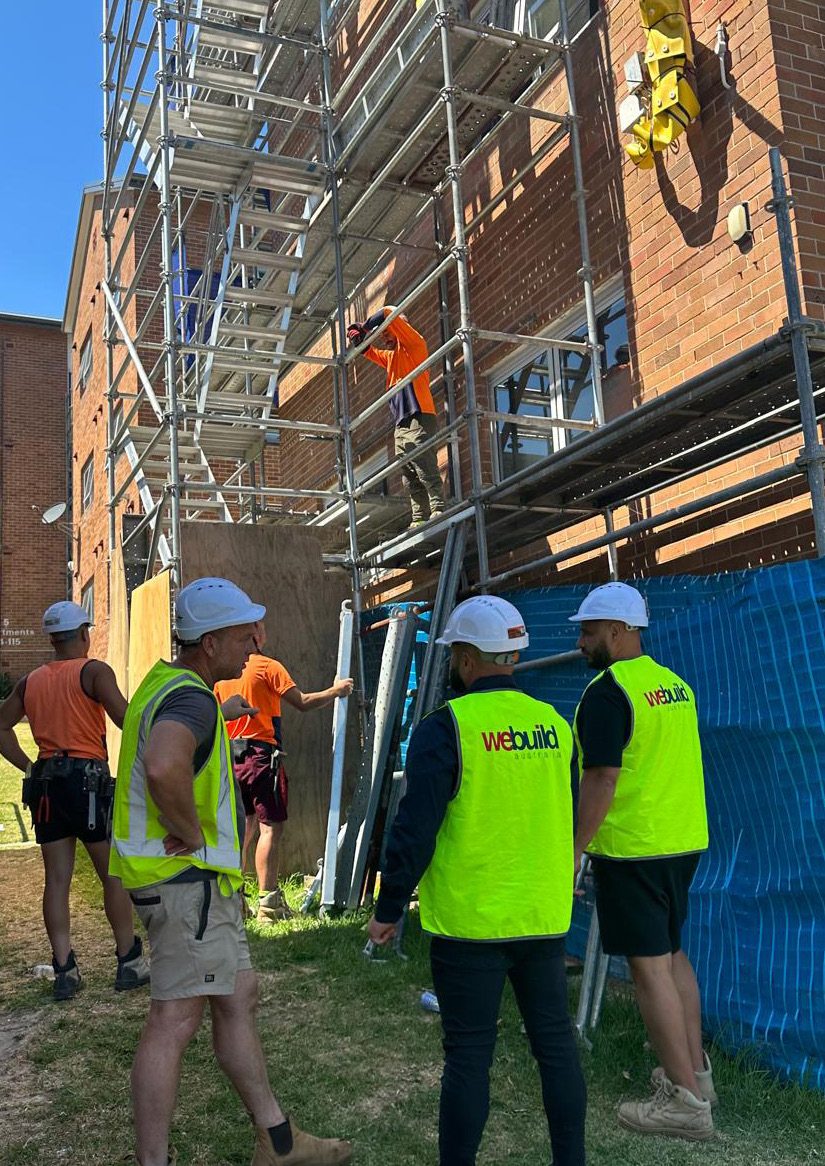 We Build Australia team on site during a project briefing